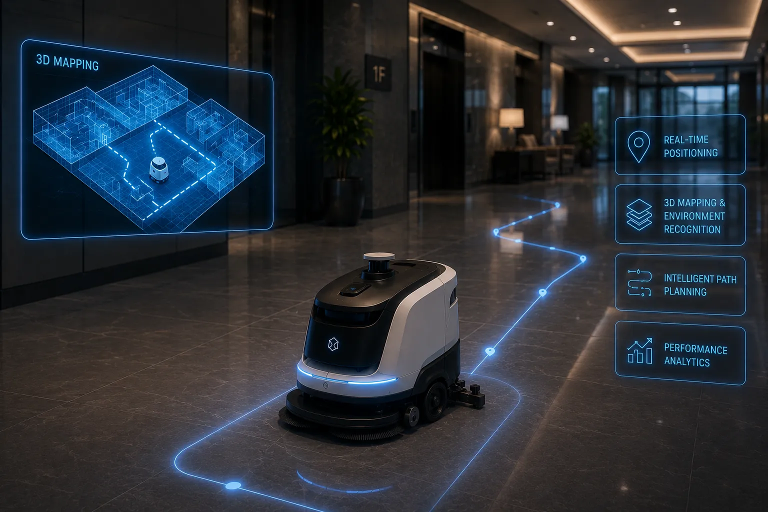 Robot vận hành kho trong nhà kho hiện đại